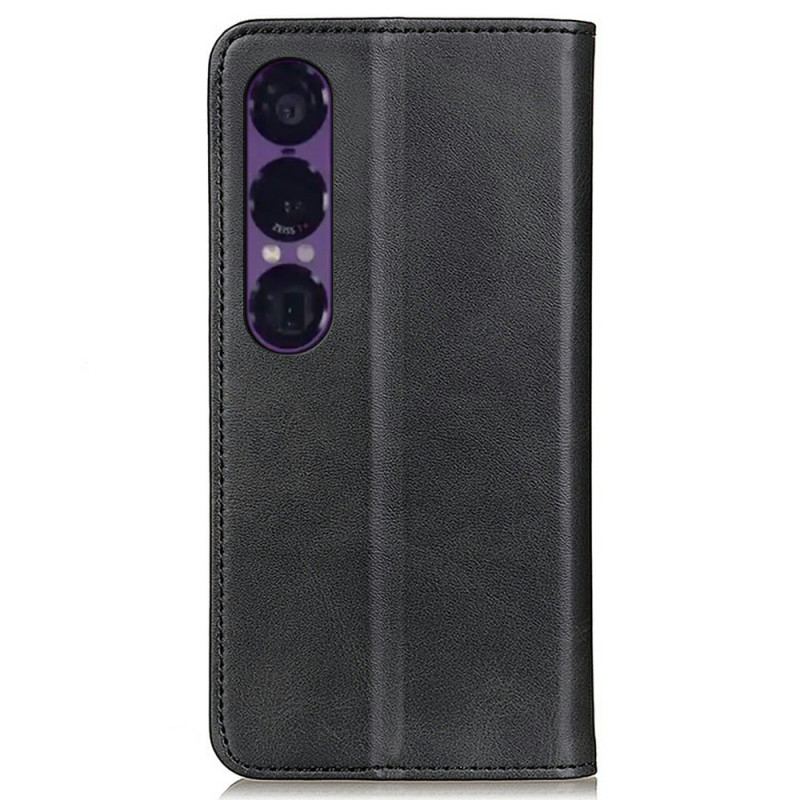 Flip Cover Sony Xperia 1 VII Cuir Fendu Vintage
