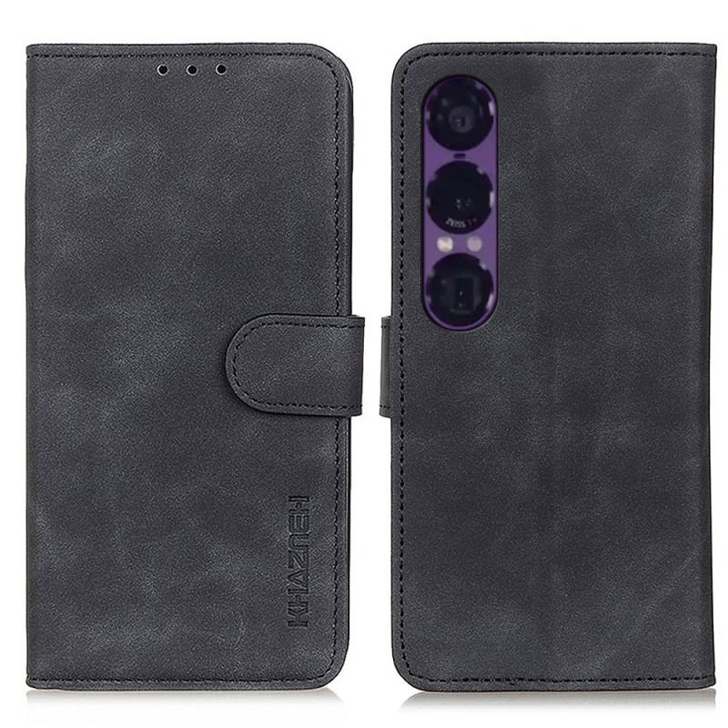 Housse Sony Xperia 1 VII Effet Cuir Vintage KHAZNEH