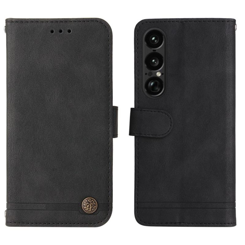 Housse Sony Xperia 1 VII Effet Vintage avec Rivet