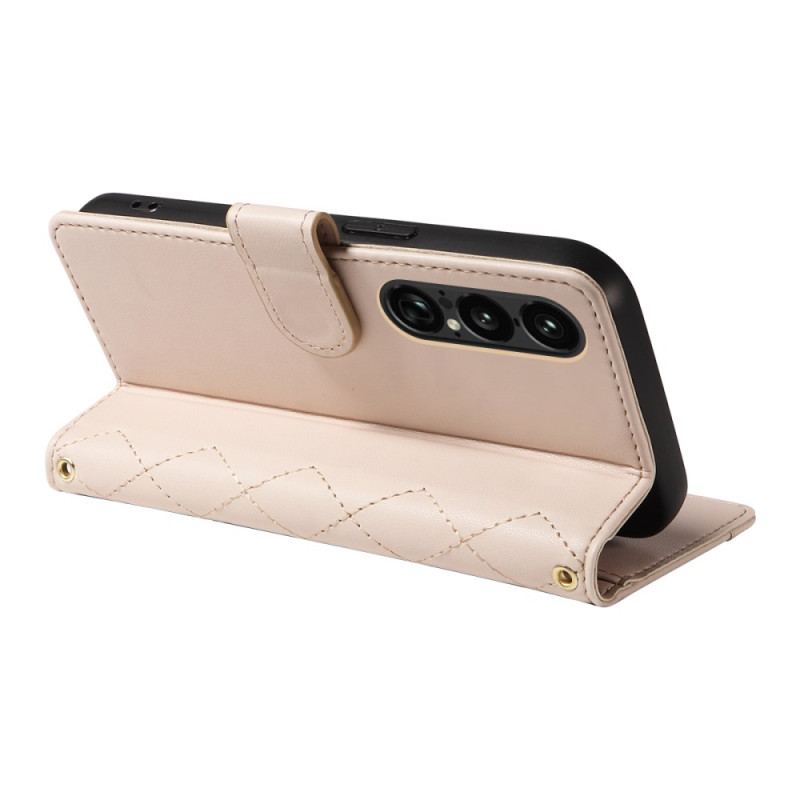 Housse Sony Xperia 1 VII Matelassée avec Lanière et Bandoulière