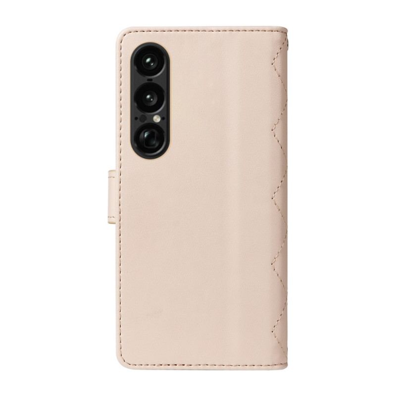 Housse Sony Xperia 1 VII Matelassée avec Lanière et Bandoulière