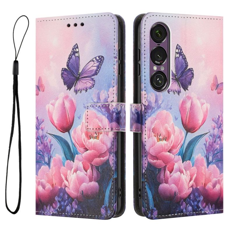 Housse Sony Xperia 1 VII Motif Floral et Papillon