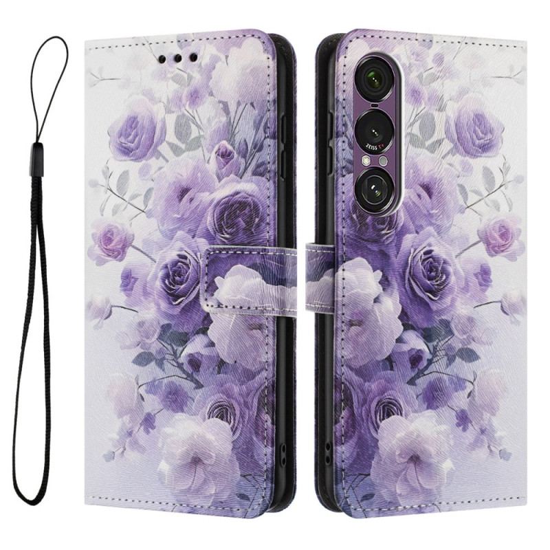 Housse Sony Xperia 1 VII Roses Violettes