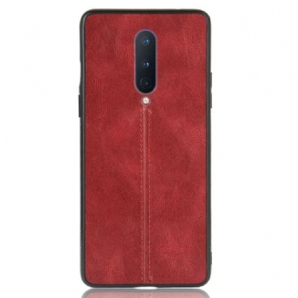 Coque OnePlus 8 Effet Cuir Couture
