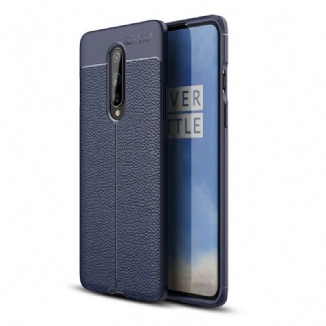 Coque OnePlus 8 Effet Cuir Litchi Double Line