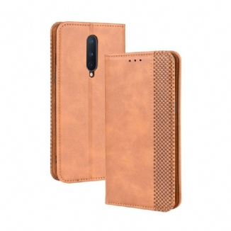 Flip Cover OnePlus 8 Effet Cuir Vintage Stylisé