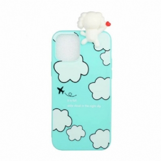 Coque iPhone 13 Pro Chien dans les Nuages 3D