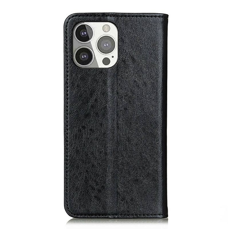 Flip Cover iPhone 13 Pro Cuir Fendu Texturé