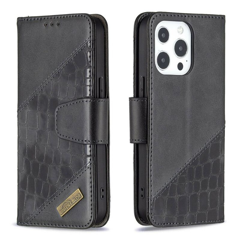 Housse iPhone 13 Pro Effet Peau de Crocodile Classique