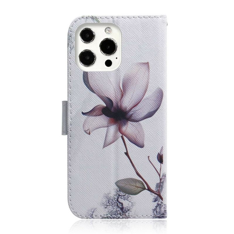 Housse iPhone 13 Pro Fleur Vieux Rose