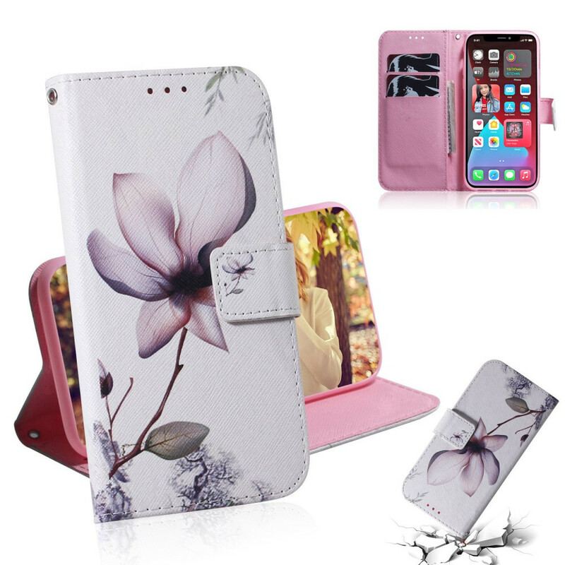 Housse iPhone 13 Pro Fleur Vieux Rose