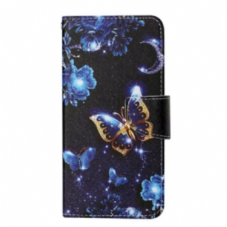 Housse iPhone 13 Pro Précieux Papillons à Lanière