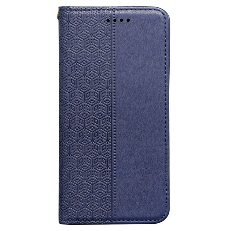 Flip Cover Realme 14 5G Frise à Carreaux et Lanière