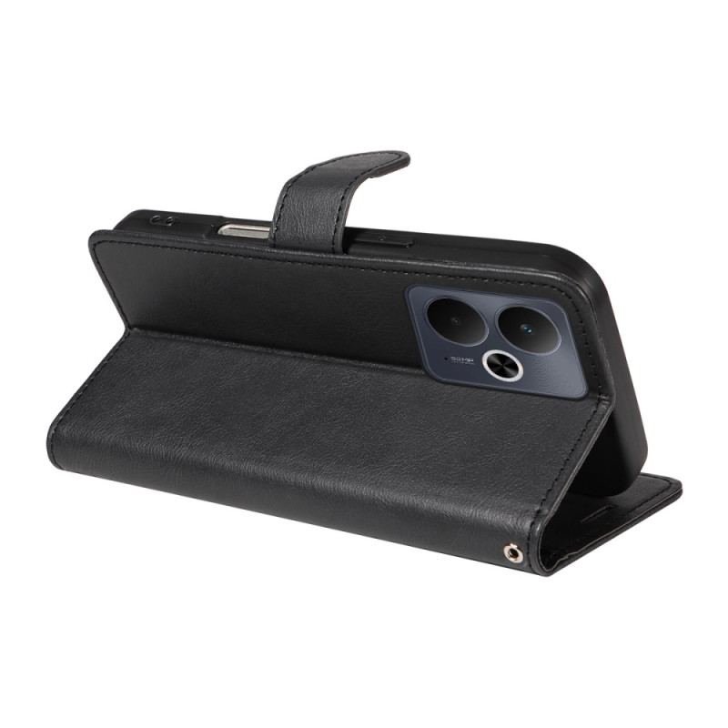 Housse Realme 14 5G / 14T 5G Effet Cuir Uni à Lanière