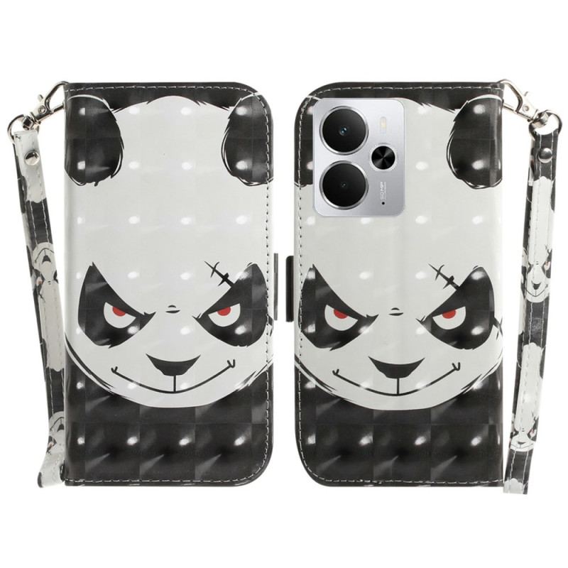Housse Realme 14 5G Angry Panda à Lanière