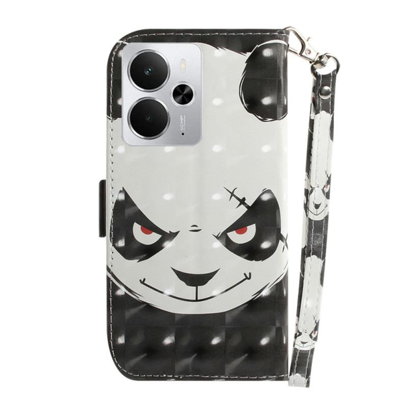 Housse Realme 14 5G Angry Panda à Lanière