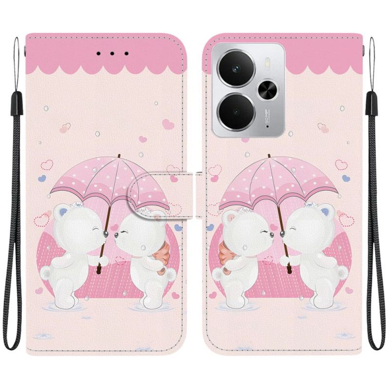 Housse Realme 14 5G Couple d'Ours Cartoon