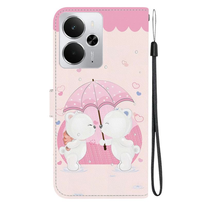 Housse Realme 14 5G Couple d'Ours Cartoon