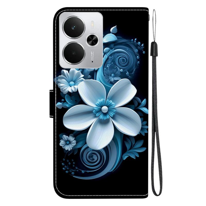 Housse Realme 14 5G Fleurs Bleues