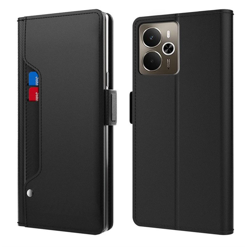 Housse Realme 14 5G Miroir et Porte-Cartes Amovible