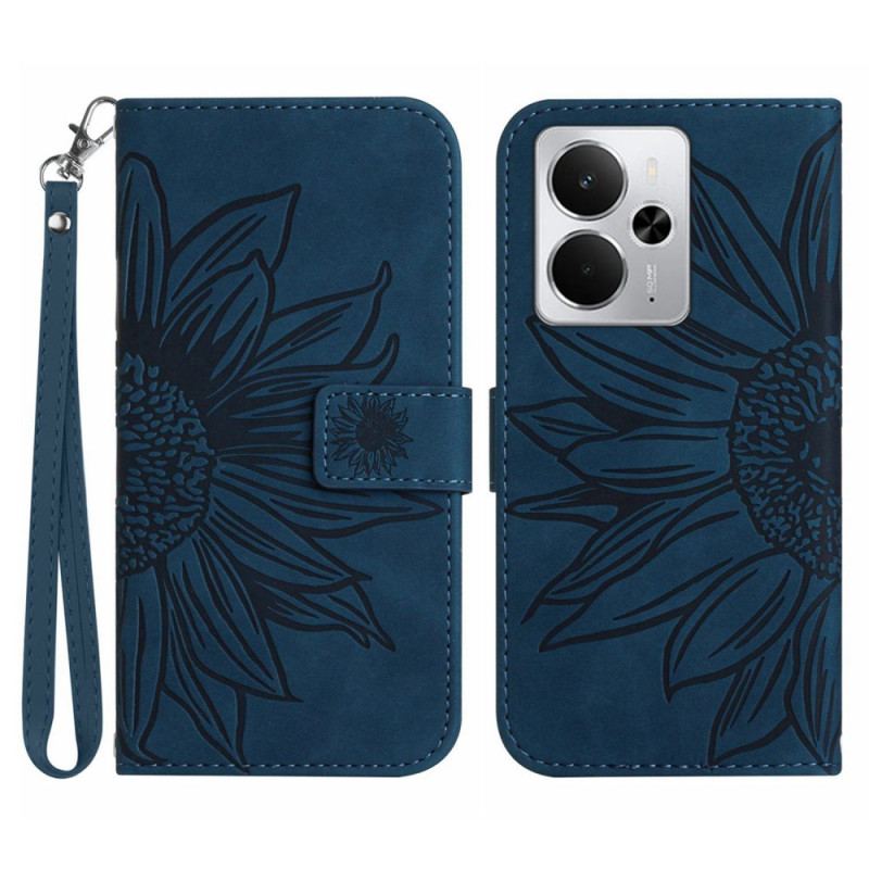 Housse Realme 14 5G / P3 5G Empreinte Tournesol à Lanière