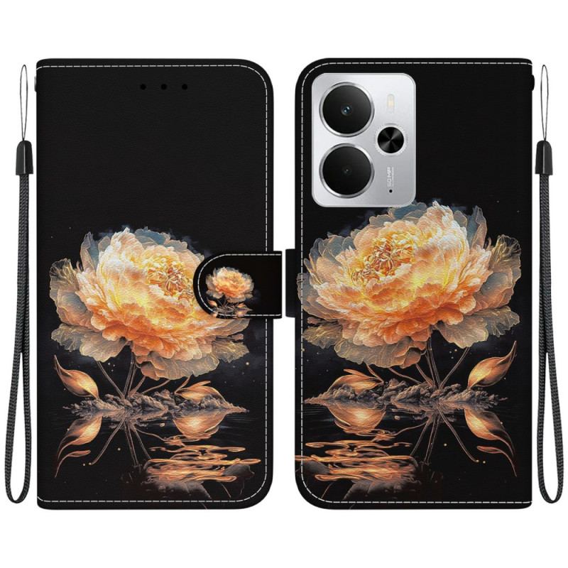 Housse Realme 14 5G Pivoine Dorée
