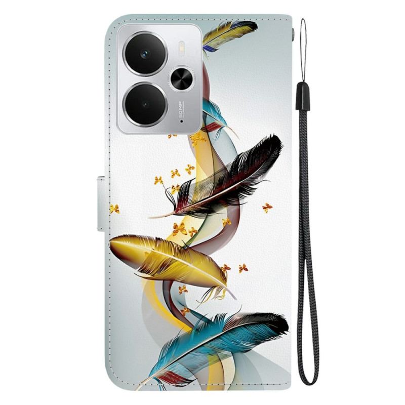 Housse Realme 14 5G Plumes et Papillons