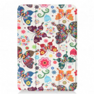 Smart Case iPad Mini 6 (2021) Renforcée Papillons et Fleurs