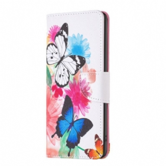 Housse Realme Note 60X / C63 / C61 Papillons Aquarelle