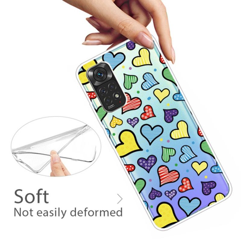 Coque Xiaomi Redmi Note 11 Pro /  Note 11 Pro 5G Coeurs Multicolores