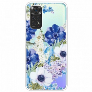 Coque Xiaomi Redmi Note 11 Pro /  Note 11 Pro 5G Fleurs Bleues Aquarelle