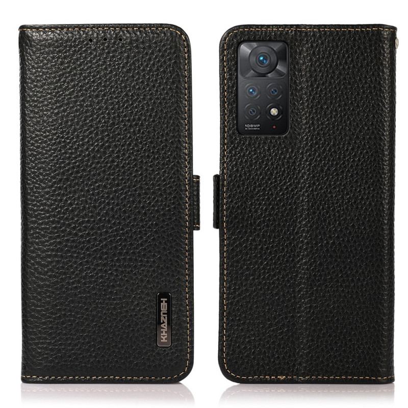 Housse Xiaomi Redmi Note 11 Pro / Note 11 Pro 5G Véritable Cuir Litchi KHAZNEH RFID