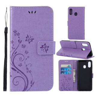 Housse Samsug Galaxy A30 / A20 Papillons et Fleurs