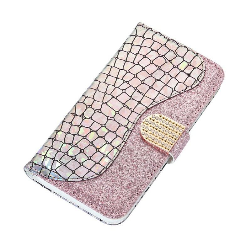Housse Samsung Galaxy A30 / A20 Croco Diamants