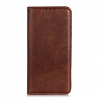 Flip Cover Motorola G60s Cuir Fendu Mat