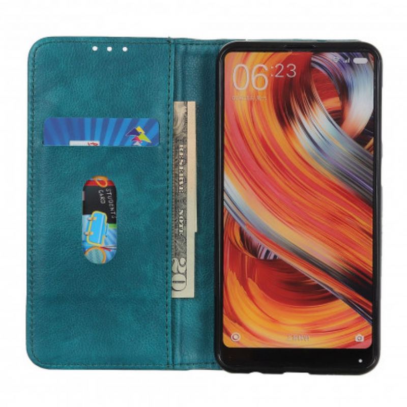 Flip Cover Motorola G60s Version Cuir Litchi Fendu