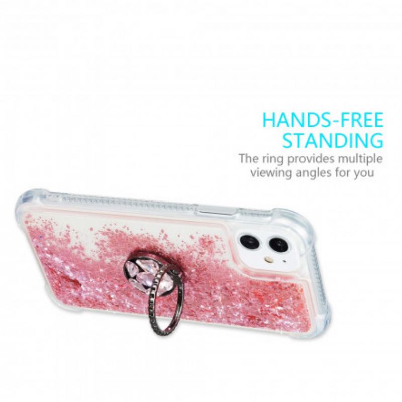 Coque iPhone 11 Paillettes avec Anneau-Support