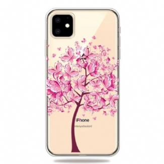 Coque iPhone 11 Top Arbre Rose