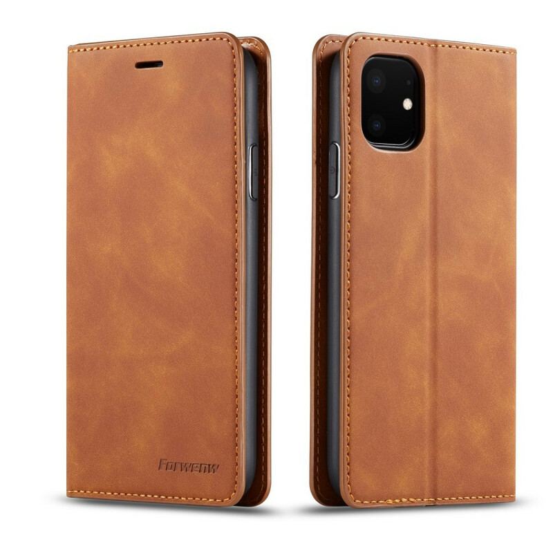 Flip Cover iPhone 11 Effet Cuir FORWENW