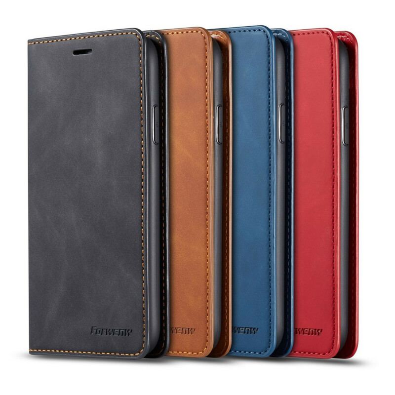 Flip Cover iPhone 11 Effet Cuir FORWENW