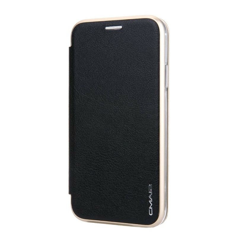 Flip Cover iPhone 11 Simili Cuir Rebords Métallisé