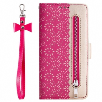Housse iPhone 11 Dentelle Porte-Monnaie à Lanière