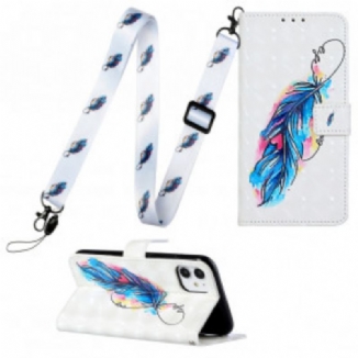 Housse iPhone 11 à Lanière Ajustable Plume