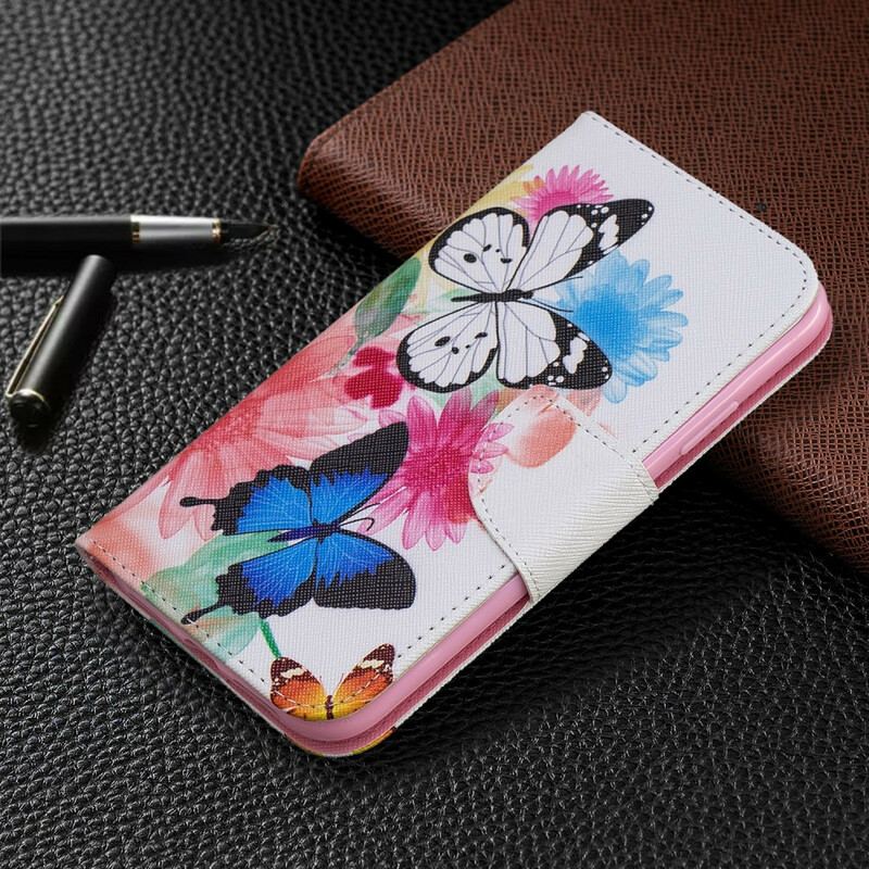 Housse iPhone 11 Papillons et Fleurs Peints