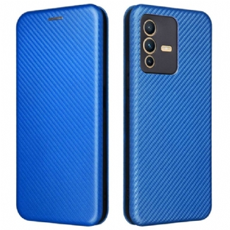 Flip Cover Vivo V23 5G Fibre Carbone Colorée
