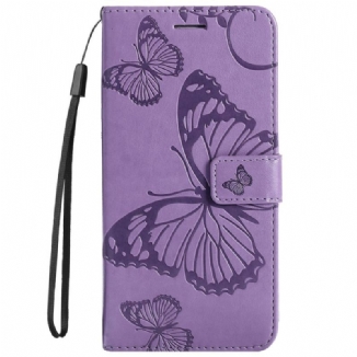 Housse Vivo V23 5G Papillons Géants à Lanière
