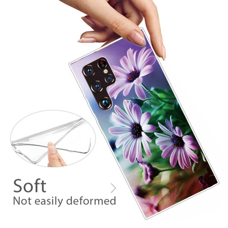 Coque Samsung Galaxy S22 Ultra 5G Fleurs Réalistes