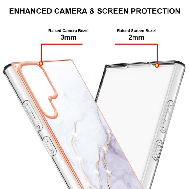 Coque Samsung Galaxy S22 Ultra 5G Flexible Style Marbre