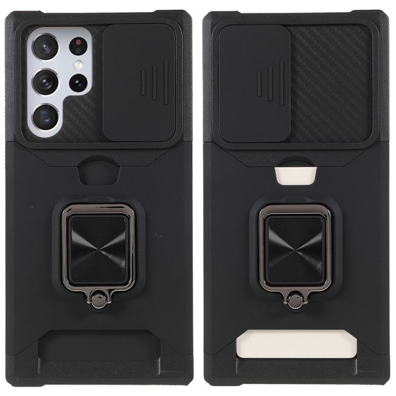 Coque Samsung Galaxy S22 Ultra 5G Multi-Fonctionnelle Protège-Lentilles