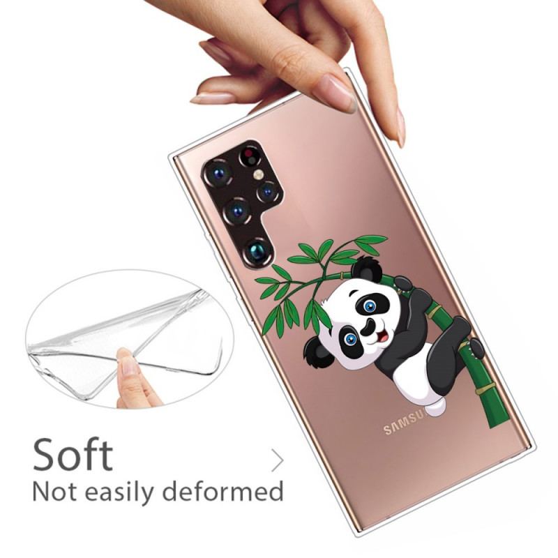 Coque Samsung Galaxy S22 Ultra 5G Panda Sur Le Bambou
